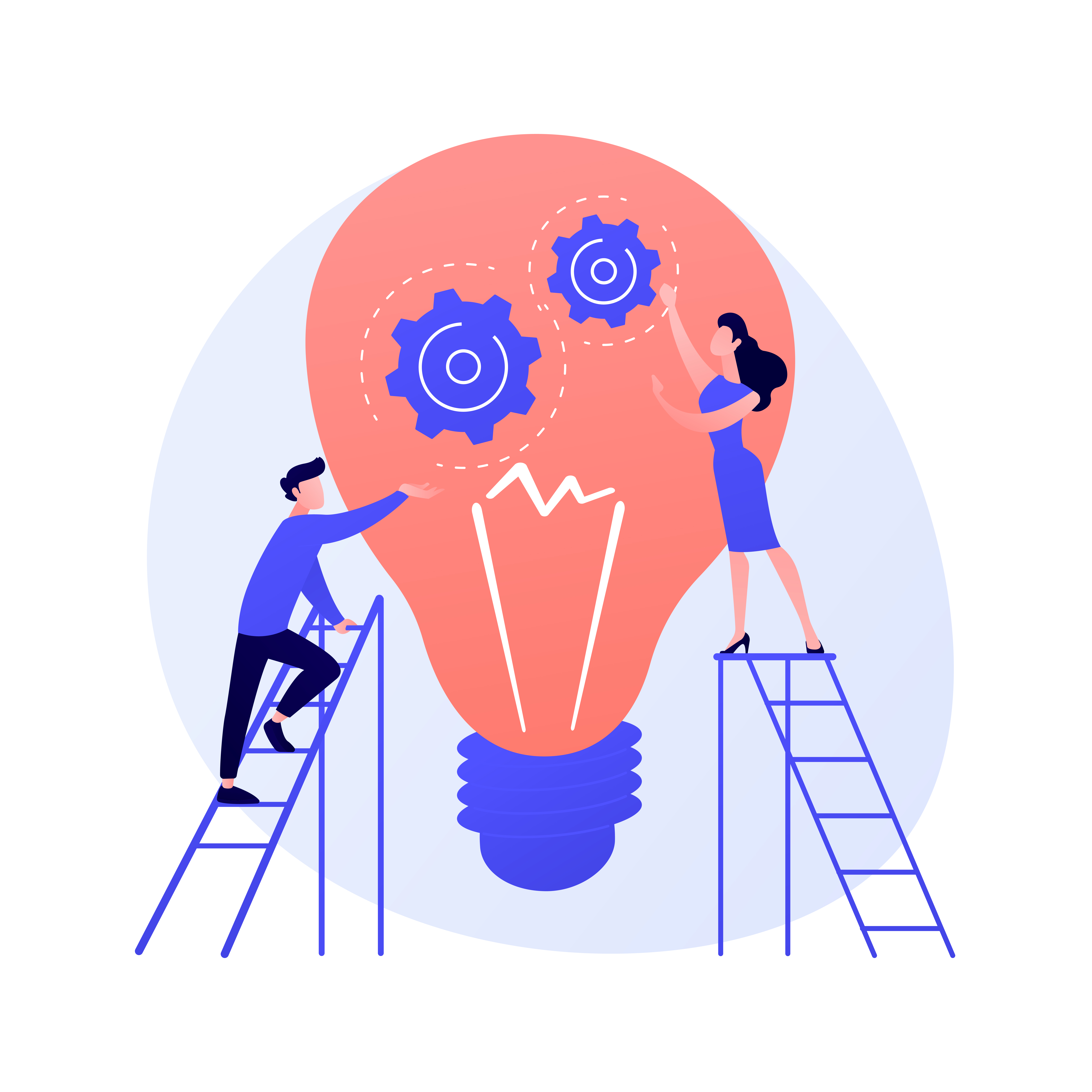 Tips and creative ideas. Business innovation isolated flat design element. Problem solution, advice, brainstorming. Male character thinking. Vector isolated concept metaphor illustration